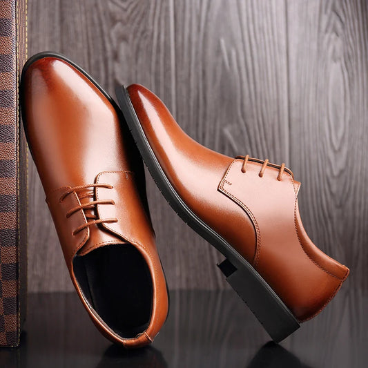 2025 Man Cow Leather Shoes Rubber Sole EXTRA Size 47 Man Office Business Dress Leather Flats Man Split Leather Wedding Shoes